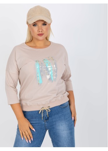 Béžovo hnedé tričko s potlačou