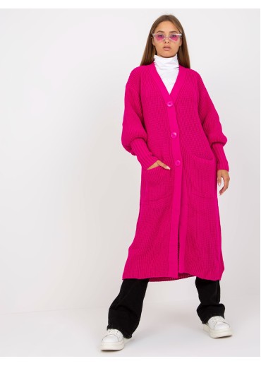 Fuchsiovo ružový kardigán