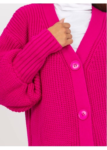 Fuchsiovo ružový kardigán