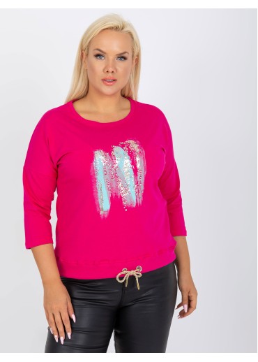 Fuchsiovo ružové tričko s potlačou