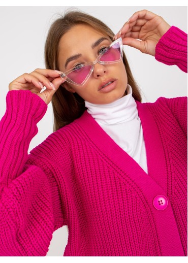 Fuchsiovo ružový kardigán