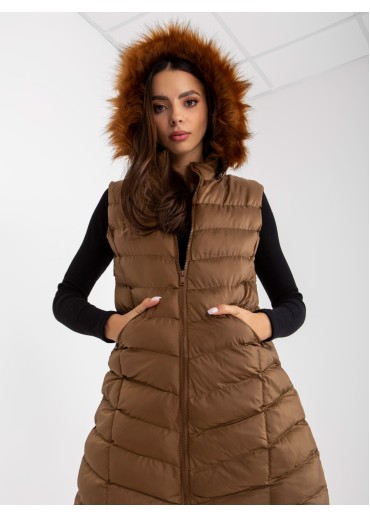 Hnedá prešívaná vesta