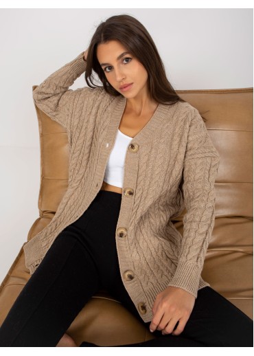 Béžovo hnedý sveter na gombíky