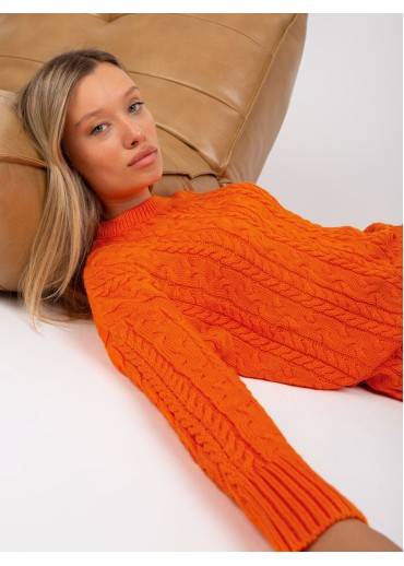 Oranžový predĺžený sveter