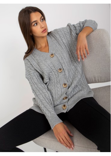 Sivý sveter na gombíky