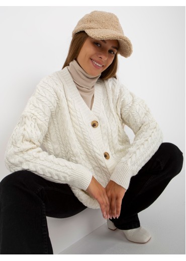 Smotanovo biely sveter na gombíky