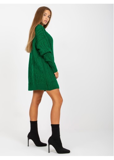 Zelený predĺžený sveter