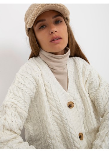 Smotanovo biely sveter na gombíky