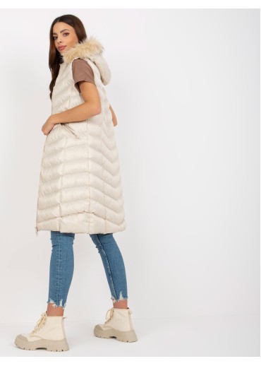 Béžovo hnedá prešívaná vesta