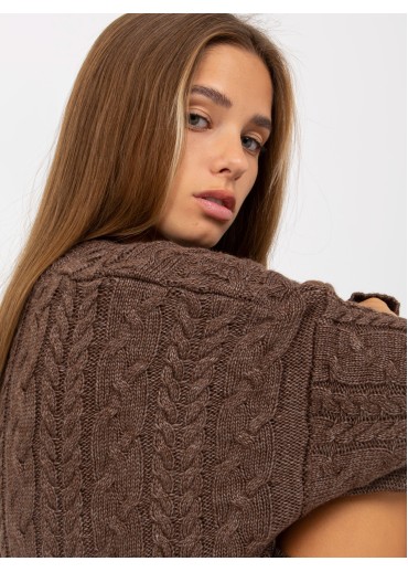 Hnedý predĺžený sveter