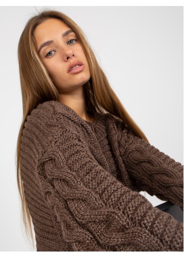 Hnedý pletený sveter