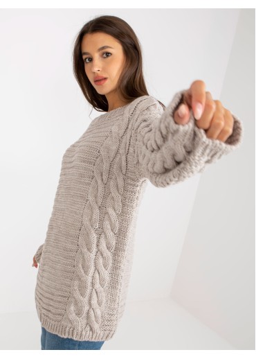 Béžovo hnedý pletený sveter