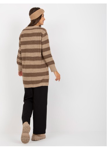 Hnedý pruhovaný sveter