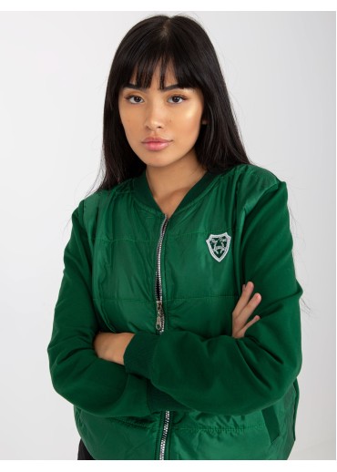 Tmavozelená mikina na zips