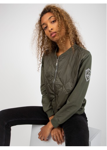 Khaki zelená mikina na zips