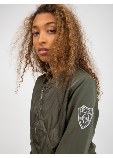 Khaki zelená mikina na zips