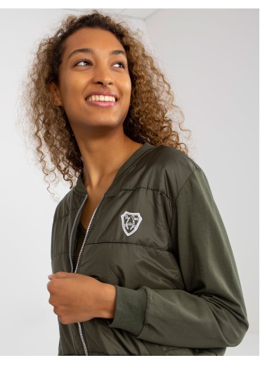 Khaki zelená mikina na zips