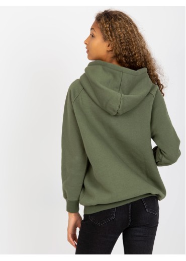 Khaki zelená mikina s kapucňou