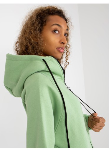 Zelená predĺžená mikina