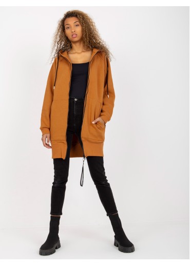 Hnedá predĺžená mikina