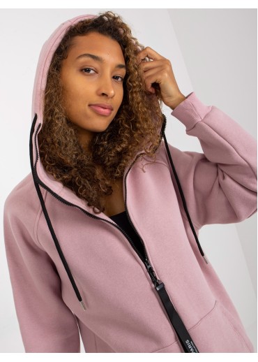 Tmavopúdrovo ružová predĺžená mikina