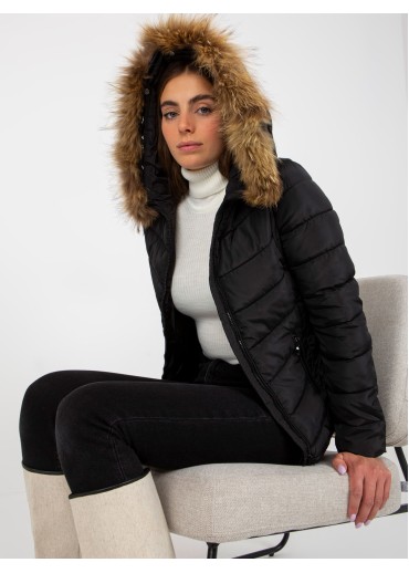 Čierna prešívaná bunda