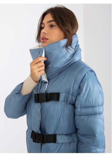 Modrá prešívaná bunda