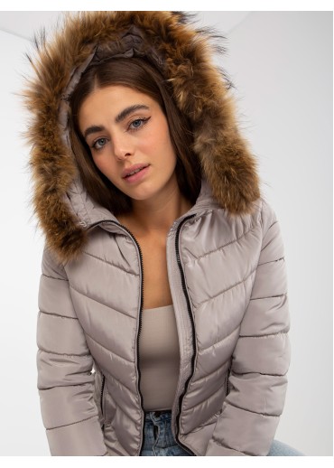 Béžovo hnedá prešívaná bunda