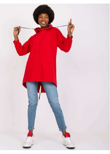 Červená predĺžená mikina