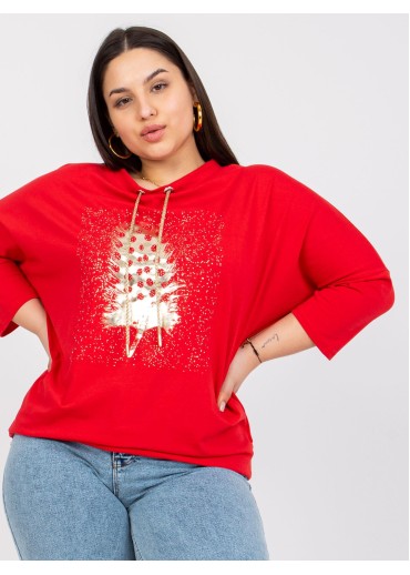 Červené tričko s 3/4 rukávom