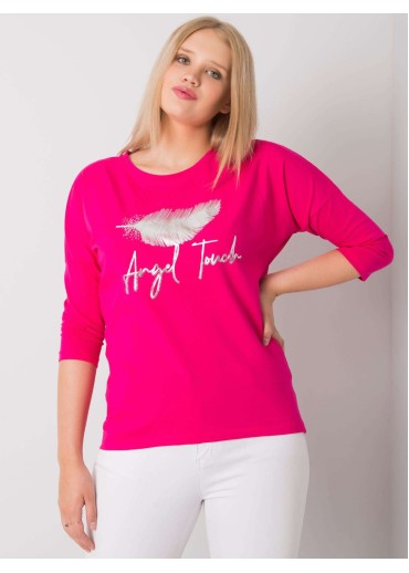 Fuchsiovo ružové tričko s 3/4 rukávom