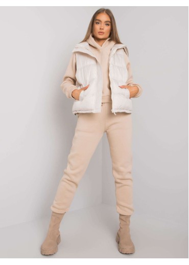 Béžovo hnedá tepláková súprava s vestou