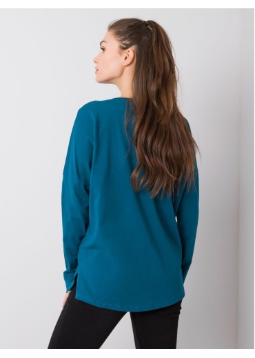 Azúrovo modré tričko s dlhým rukávom