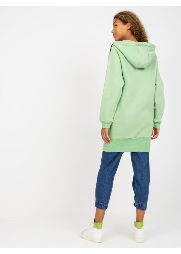 Zelená predĺžená mikina