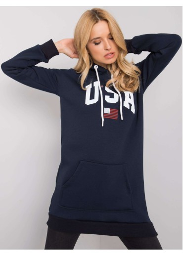 Modrá predĺžená mikina