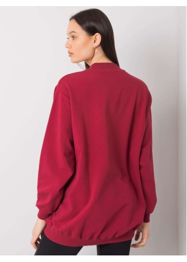 Bordovo červená mikina so stojačikovým golierom