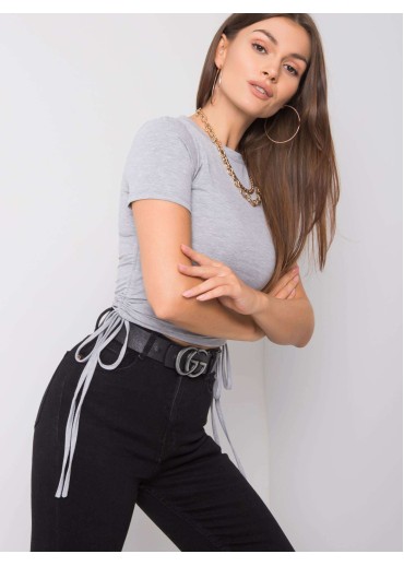 Sivé crop top tričko