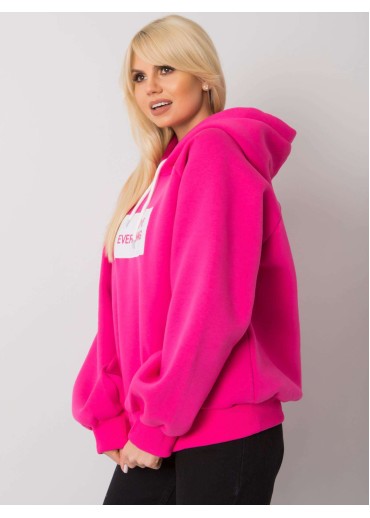 Fuchsiovo ružová oteplená mikina s kapucňou