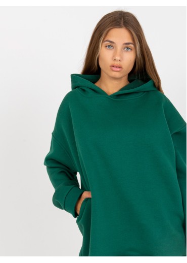 Tmavozelená oversize mikina