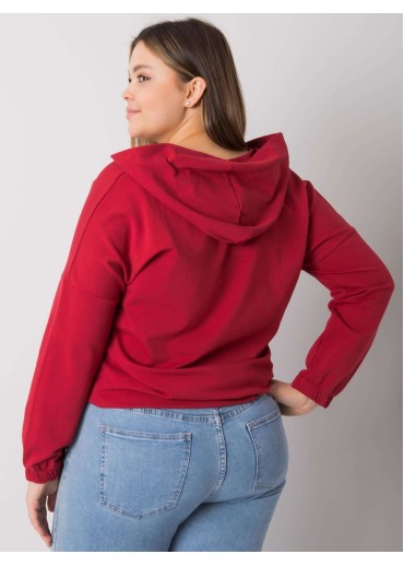 Bordovo červená mikina s kapucňou