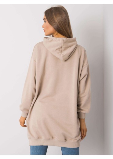 Béžovo hnedá predĺžená ONE SIZE mikina