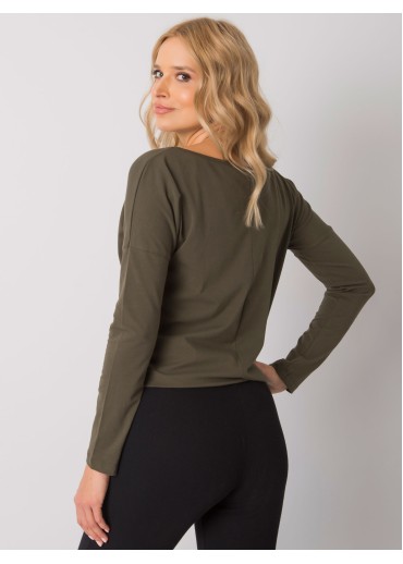 Khaki zelené tričko s dlhým rukávom