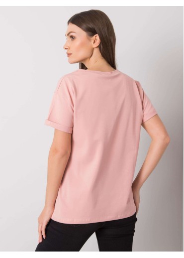 Tmavopúdrovo ružové bavlnené tričko