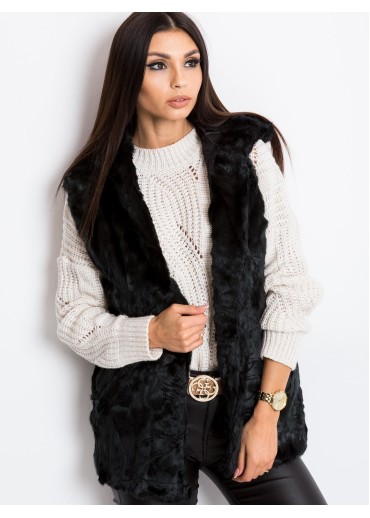 Čierna hebká vesta