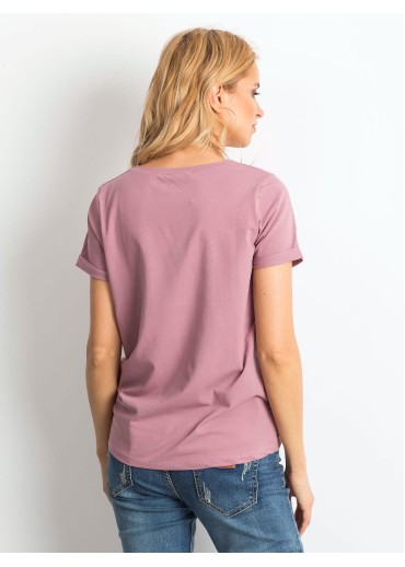 Tmavopúdrovo ružové basic tričko