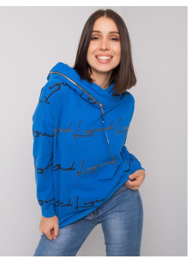 Modrá dámska mikina s kapucňou
