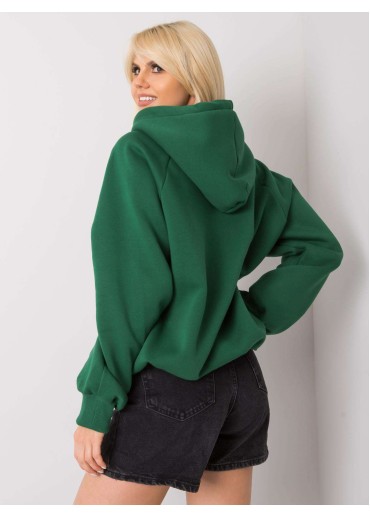 Zelená oteplená mikina s kapucňou