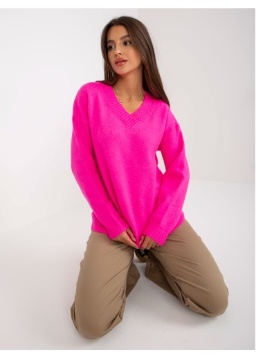 Neónovo ružový pulóver
