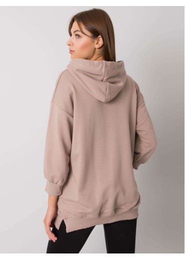 Béžovo hnedá bavlnená mikina