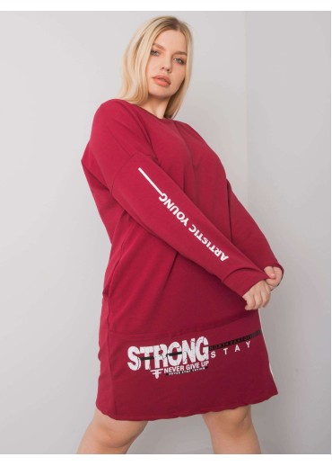 Bordovo červená mikinová tunika